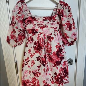 Abercrombie & Fitch Red and Pink Floral Dress